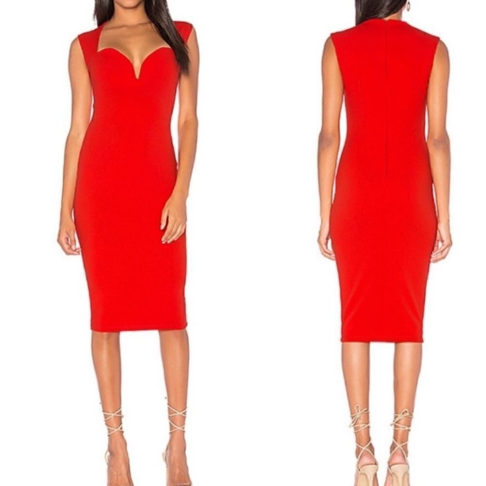 Nookie Madonna Midi Dress Xtra Small in Red Cherry